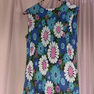 60s Mod Dress with Blue Flowers